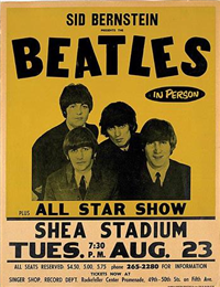 USA Concert Advertising Poster &quot;The Beatles In Person&quot; Shea Stadium circa 1966