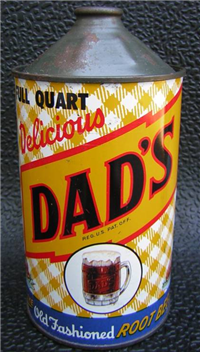 Dad's Old-Fashioned Root Beer Cone Top Soda Can