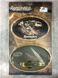REMINGTON  Sportsman "PRIDE" Jigged Bone Trapper Knife & Signed Art Print NEW