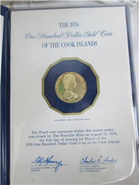 COOK ISLANDS 1976 $100 Gold Proof Coin KM #16