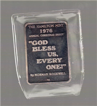 Annual Christmas Ingot 'God Bless Us, Every One!' by Norman Rockwell   (Hamilton Mint, 1976)