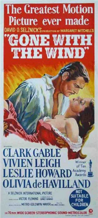 GONE WITH THE WIND   Re-Release American Insert   (MGM, 1974)