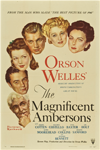 THE MAGNIFICENT AMBERSONS   Original American One Sheet   (RKO, 1942)