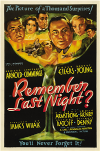 REMEMBER LAST NIGHT?   Original American One Sheet   (Universal, 1935)