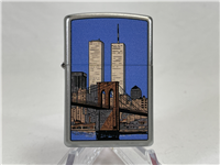 2011 ZIPPO 205 Twin Towers Light NYC Satin Chrome Lighter