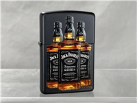 2012 ZIPPO 218 Three Jack Daniels Bottles Black Matte Lighter