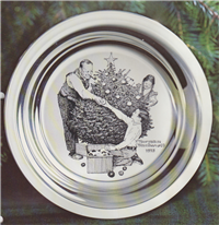 Trimming The Tree by Norman Rockwell Christmas Plate  (Franklin Mint, 1973)