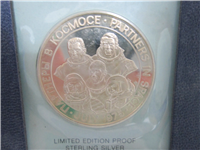 Partners In Space Apollo Soyuz Joint Mission Silver Medal and First Day Cover (Franklin Mint, 1975)