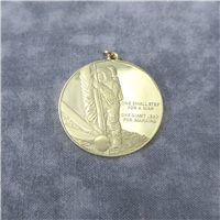 The First Step on the Moon 18KT Gold Eyewitness Pendant    (Franklin Mint, 1969)