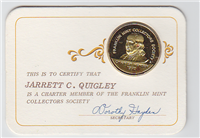 Franklin Mint  Membership Card and Coin