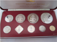 BAHAMAS ISLANDS 1980  9-Coin Silver Proof Set    KM PS20