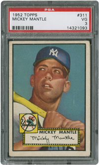 1952 Mickey Mantle 311 Topps Baseball 
