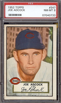 1952 Topps Baseball Card #347 Joe Adcock