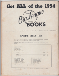 NEW YORK GIANTS YEAR BOOK  (Big League Books, 1954) 