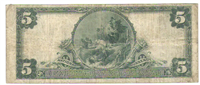 (Fr-606)  1902 $5 National Currency Note (Teehee/Burke, dateless back)