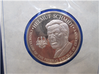 Official Bicentennial Visit Medal Honoring Helmut Schmidt, Chancellor of Germany (Franklin Mint, 1976)