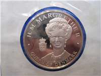 Official Bicentennial Visit Medal Honoring H. M. Queen Margrethe II, Queen of Denmark (Franklin Mint, 1976)