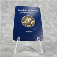 PANAMA 50 Balboas 'Star of Christmas' Gold Proof Coin (Franklin Mint, 1982)