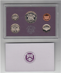 1986 Proof Set  (purple box 5 coins)