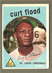 1959 Topps Baseball Card # 353 Curt Flood