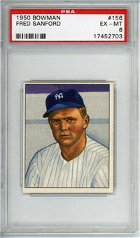 1950 Bowman Baseball Card #156 Fred Sanford