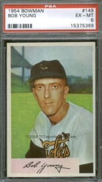 1954 Bowman Baseball Card #149 Bob Young