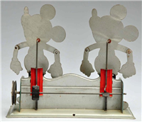MICKEY MOUSE Double Slate Dancers Crank Toy - Made in Germany by Wilhelm Krauss circa 1931