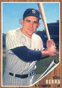 1962 Topps Baseball Card #360 Yogi Berra