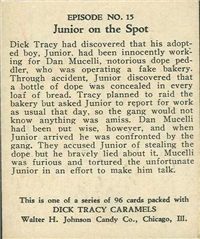 (R41) 1937 Walter H. Johnson DICK TRACY Caramels Card #15   Junior Refuses to Talk