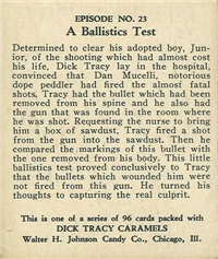 (R41) 1937 Walter H. Johnson DICK TRACY Caramels Card #23   To Prove Junior's Innocence