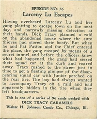 (R41) 1937 Walter H. Johnson DICK TRACY Caramels Card #36   Through a Secret Tunnel