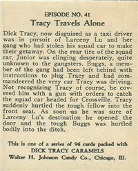 (R41) 1937 Walter H. Johnson DICK TRACY Caramels Card #41   A Sudden Departure