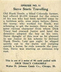 (R41) 1937 Walter H. Johnson DICK TRACY Caramels Card #51   A Cold Trap