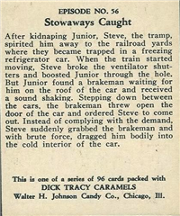 (R41) 1937 Walter H. Johnson DICK TRACY Caramels Card #56   Stowaways Caught