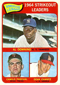 1965 Topps Baseball 11 A.L. Strikeout Leaders