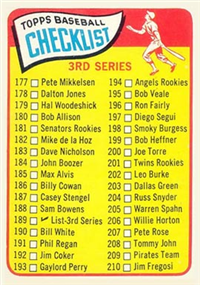 1965 Topps Baseball 189 Checklist 177-264