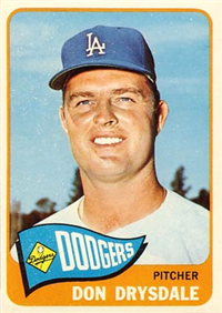 1965 Topps Baseball  Card #260  Don Drysdale (Hall of Fame)