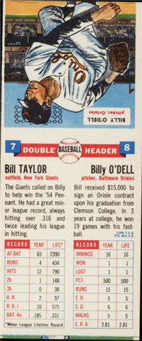 1955 Topps Double Headers Baseball  Card #7  Taylor/O'Dell