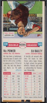 1955 Topps Double Headers Baseball  Card #29  Power/Bailey