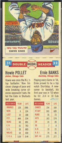 1955 Topps Double Headers Baseball 31 Pollet/Banks HOF