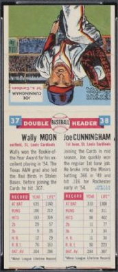 1955 Topps Double Headers Baseball  Card #37  Moon/Cunningham