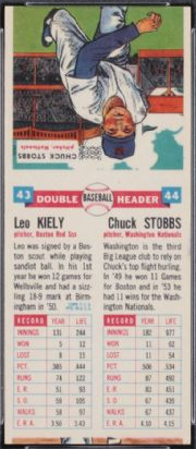 1955 Topps Double Headers Baseball 43 Kiely/Stobbs