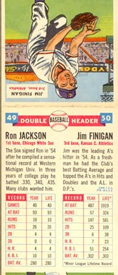 1955 Topps Double Headers Baseball  Card #49  Jackson/Finigan