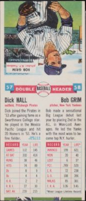 1955 Topps Double Headers Baseball  Card #57  Hall/Grim