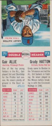 1955 Topps Double Headers Baseball  Card #71  Allie/Hatton