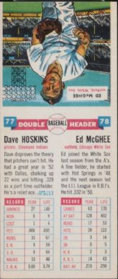 1955 Topps Double Headers Baseball  Card #77  Hoskins/McGhee