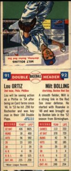 1955 Topps Double Headers Baseball  Card #91  Ortiz/Bolling