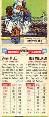1955 Topps Double Headers Baseball 117 Bilko/Milliken