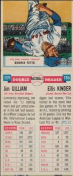 1955 Topps Double Headers Baseball  Card #129  Gilliam/Kinder