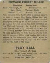 1941 Play Ball Sports Hall Of Fame 1 Eddie Miller HOF